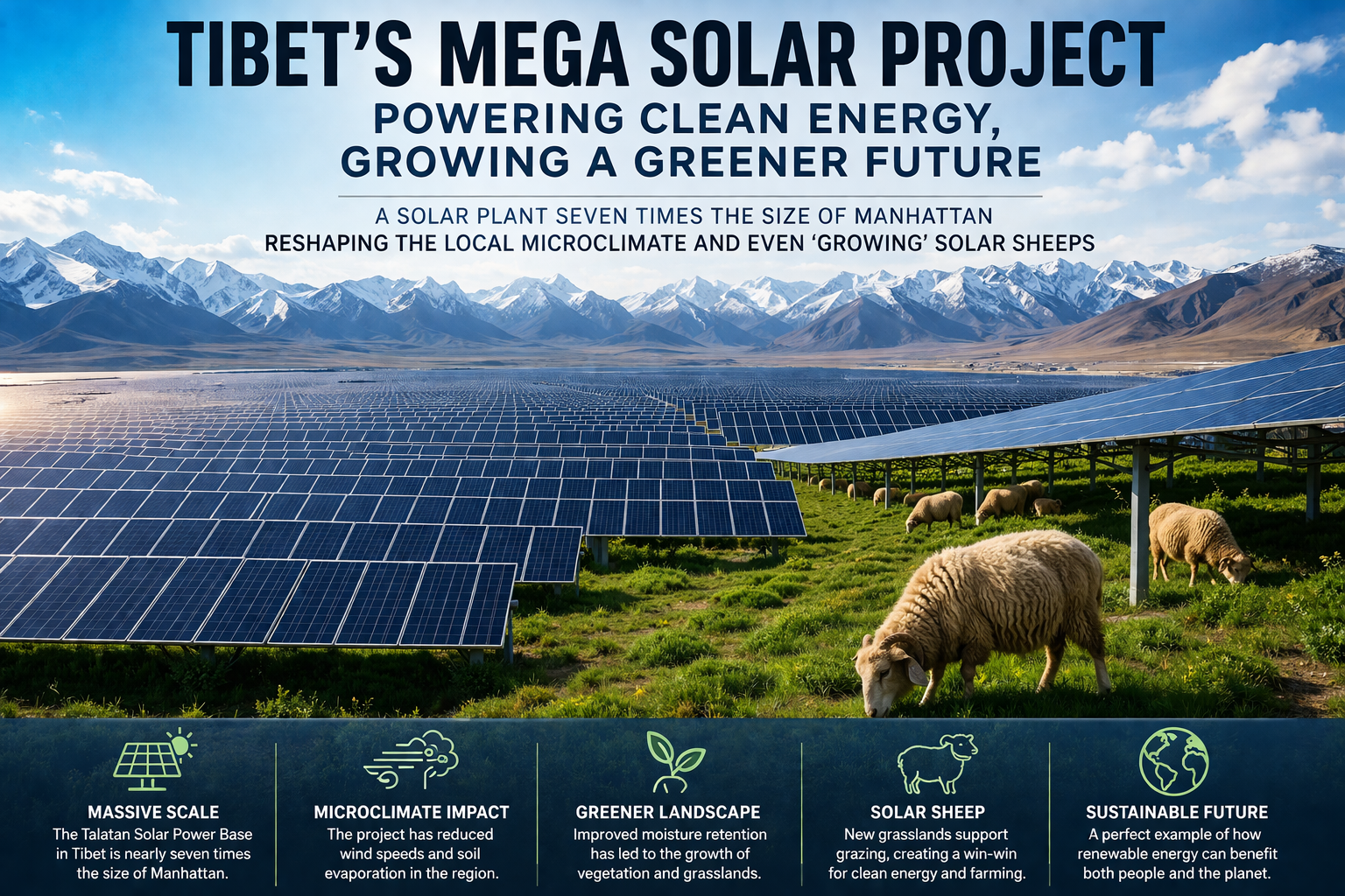 Massive Solar Project in Tibet Is Changing Climate and Creating “Solar Sheep”